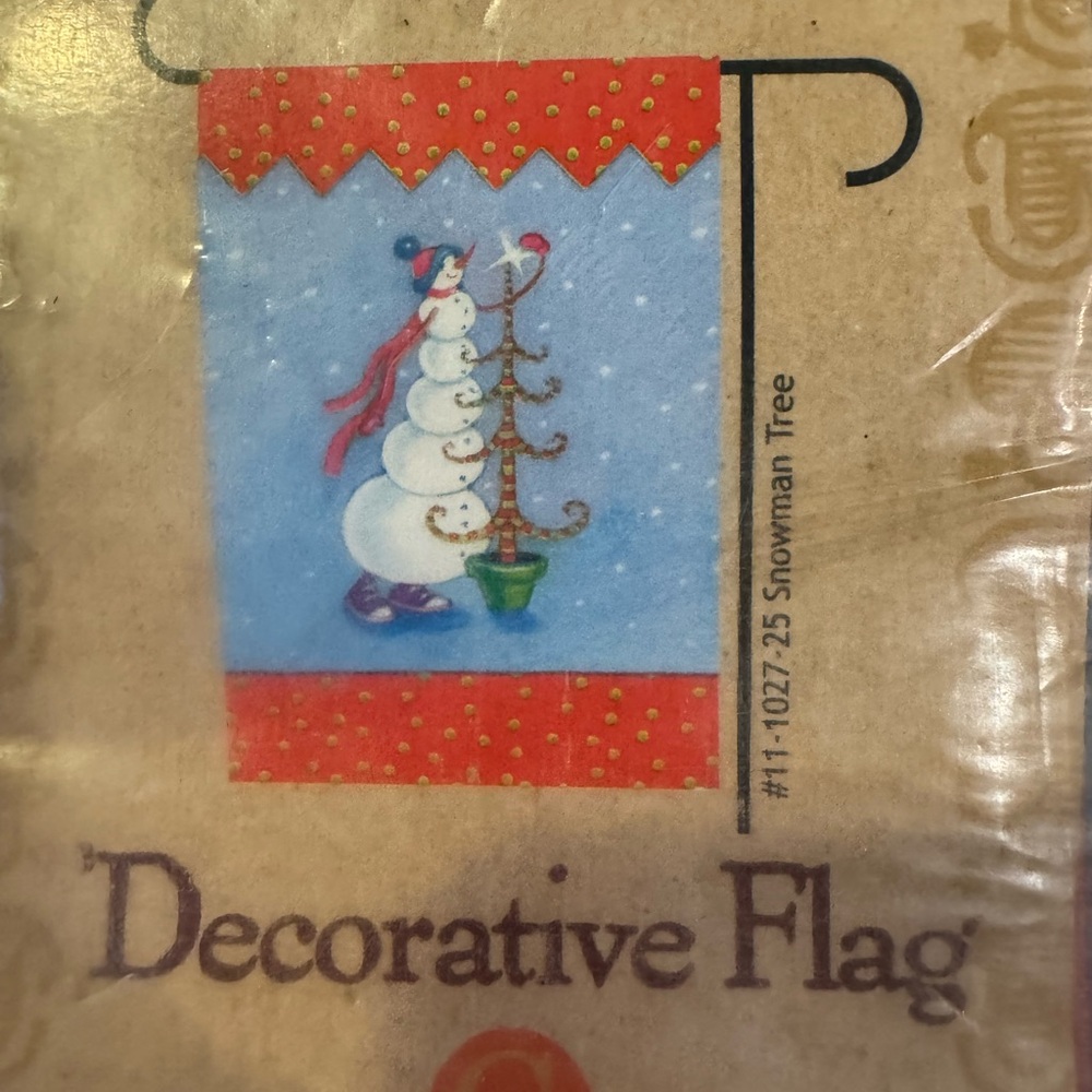 Toland | Decorative Flag | Snowman Tree | 12.5” x 18” | NEW